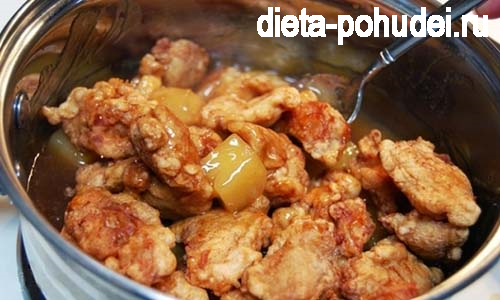 Курица с ананасами - рецепт с фото и калорийность